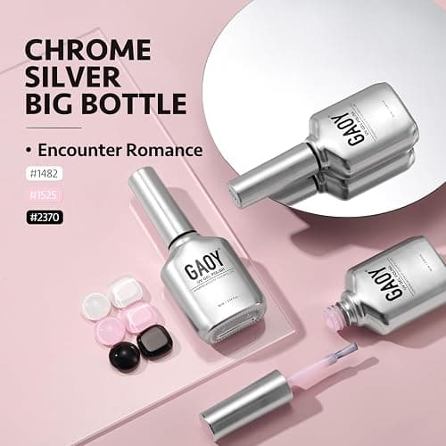 GAOY Gel Nail Polish Kit, 3 Colors 16ml Jelly Black White Pink, Soak Off UV Gel Polish Set - Encounter Romance thumbnail 6