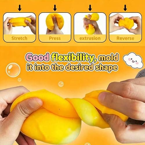 Yellow Cheeses Squeeze Toy, Easter Basket Stuffers for Kids Teens, Soft Simulation Food Squeeze Toy, Cute Desk Decor, Birthday Gift for Girls Boys, Office Classroom Fidget Pack thumbnail 4