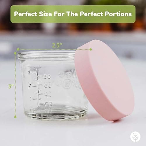 WeeSprout Glass Baby Food Storage Jars w/Lids (4 oz, 12 Pack Set) Snack, Puree, Reusable Small Containers, Breast Milk, Fridge or Freezer, Microwave & Dishwasher Safe, Essential Must Have for Infants thumbnail 3