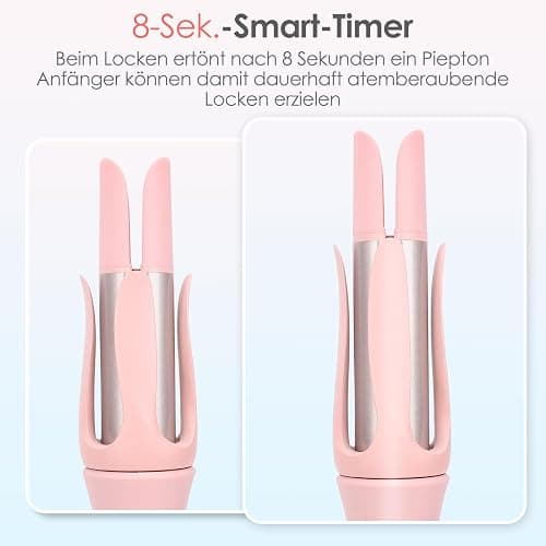 AraSyleon Automatischer Lockenstab Bidirektional | 32mm 3-Temp 30s Aufheizen | Ionen & Anti-Verbrennung | Hair CurlerFür Lange Haare, Rosa thumbnail 6