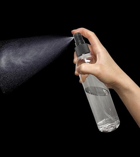 ljdeals 8 oz Clear Plastic Spray Bottles, Black Fine Mist Sprayer, Refillable Empty Bottles for Essential oils, Perfumes, Travel. Pack of 2, Made in USA thumbnail 2
