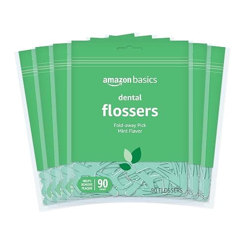 Amazon Basics Mint Dental Flosses, 540 Count, 6 Packs of 90 - Image 1