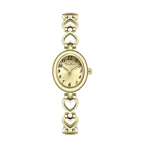Diaofendi Petite Gold Watches for Women Vintage Bracelet Wrist Watch Luxury Ladies Oval,Fashion Dress Quartz Watch with Tools Include,Waterproof thumbnail 2