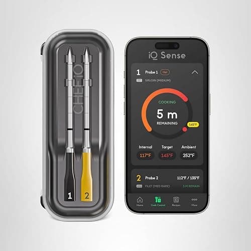 CHEF iQ Sense [2025 Model] | Smart Wireless Meat Thermometer | 2 Ultra-Thin Probes | WiFi Unlimited Range | 1000°F Heat Safe | 5 Sensors | BBQ, Grill, Oven, Smoker, Air Fryer | Gen3 thumbnail 11