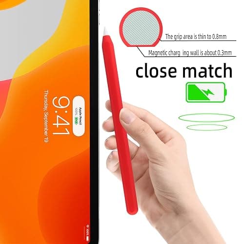 Ultra Thin Silicone Skin Cover Compatible with Apple Pencil 2nd Gen, Protective Silicone Case for iPad Pro 11 12.9 inch 2018 Pencil Case Shockproof Soft Silicone Sleeve(Matcha Green) thumbnail 5
