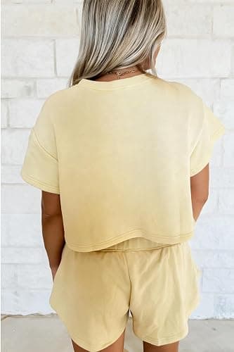 Chvity Women's Summer Skort Set Trendy Casual Solid Cropped Tee and Skort Matching Lounge Outfits with Pocekt thumbnail 2