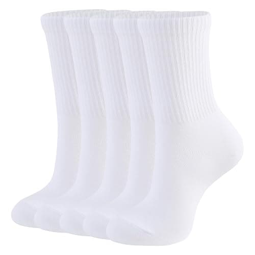 CLOSEMATE Womens Calf Crew Socks Comfortable Soft Cotton and Lightweight 5 Pairs - Image 1