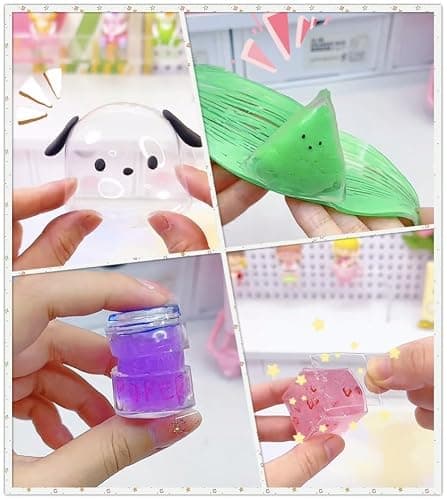 8 Pcs Colorful Nano Tape Bubble Kit for Kids with Glitter,Clay,Cute Stickers and Accessories Tools,Nano Double Sided Adhesive Gel Grip Traceless Tape thumbnail 4