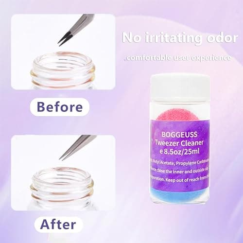 BOGGEUSS Lash Tweezer Cleaner Eyelash Extensions Tweezers Cleaning Tool for Lash Glue Remover Liquid Glue Cleaner Eyelash Extension Supplies 25ml thumbnail 4