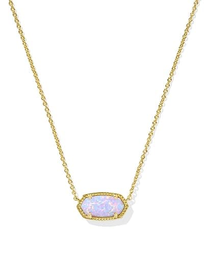 Kendra Scott Elisa Oval Pendant Necklace in Red White and Blue Star Illusion and Gold - Image 1