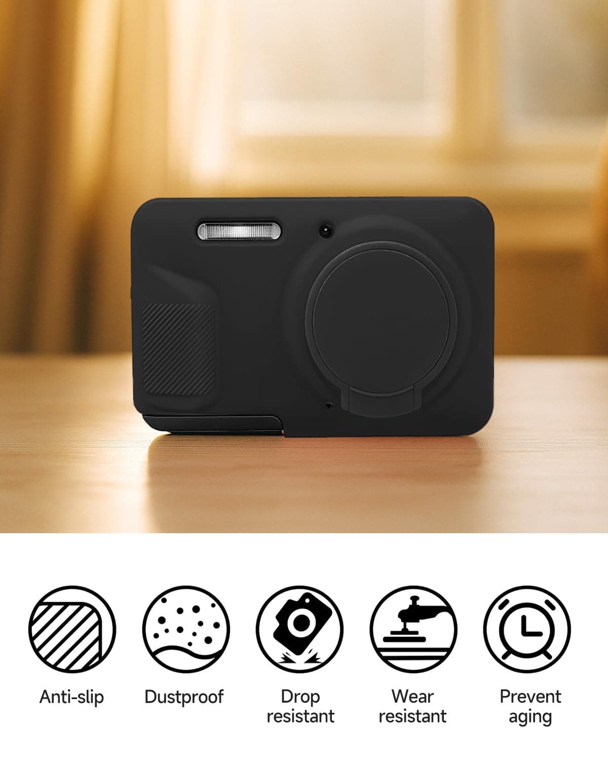 T Tersely for Kodak PIXPRO FZ55 Case - Soft Silicone Protective Cover, Anti-Scratch, Slim Fit & Lightweight, Perfectly Snug for Your Camera (Black) thumbnail 4