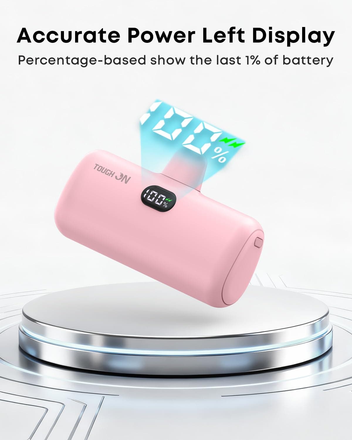 TOUGH ON Mini Portable Charger 5000mAh Power Bank PD Fast Charging, LCD Display Small Battery Pack Compatible with iPhone 14,13,12 Pro/Plus/Pro Max,11 and More thumbnail 6