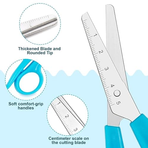 30 Pack Kids Scissors, 5 Inch Bulk Scissors for School, Blunt Tip Scissors for Child Student Teacher, School Supplies Craft Cutting Paper, Kids Safety Scissors for Preschool Classroom Office Home thumbnail 5
