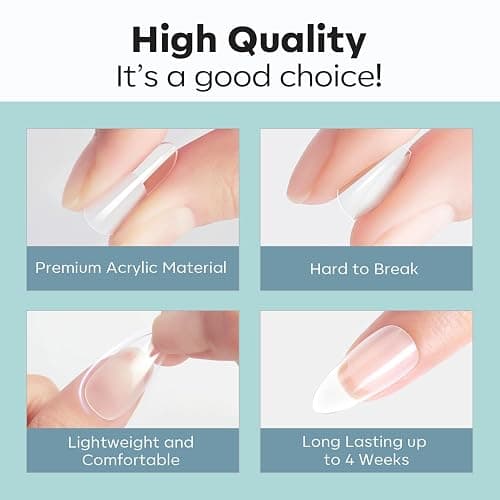 Modelones Short Almond Nail Tips 510pcs Full Matte Soft Fake Press On Nails | Full Cover Clear Acrylic Gel Kit False Press on Nails for Extension DIY Salon 15Sizes thumbnail 8