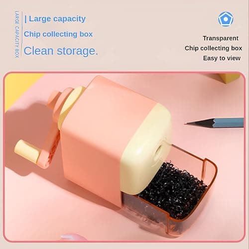 ZQS Manual Pencil Sharpener, Auto-in Hand Crank Pencil, for 6.9-8 mm Pencils and Colored Pencils, for Kids, Students, Classroom, Home and Office, Green thumbnail 6