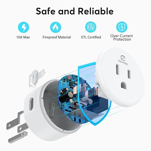 EIGHTREE Smart Plug, Smart Home WiFi Outlet Works with Alexa & Google Home, Smart Socket with Remote Control & Timer Function, 2.4GHz WiFi Only, 4 Packs thumbnail 8