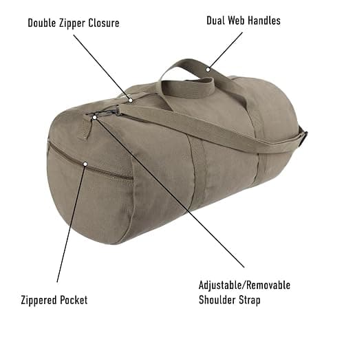 Rothco Heavy-Duty Canvas Shoulder Duffle Bag - Rugged Travel Gym Gear Equipment Bag thumbnail 3
