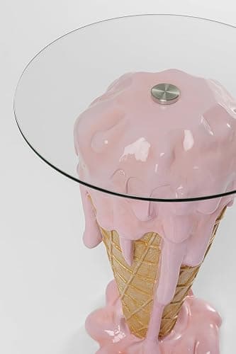 Kare Design tavolino da caffè Icecream, marrone/rosa, diametro 48cm, tavolino soggiorno/divano, tondo, cameretta, cucina, stile pop, stile barbie, Weirdcore 74x48x48cm (A/L/P) thumbnail 5