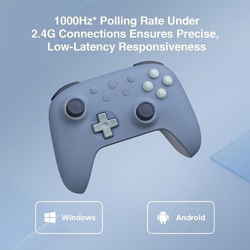 8Bitdo Ultimate 2C Wireless Controller for Windows PC and Android, with 1000Hz Polling Rate, Hall Effect Joysticks and Hall Triggers, and Remappable L4/R4 Bumpers (Dark Blue) thumbnail 4