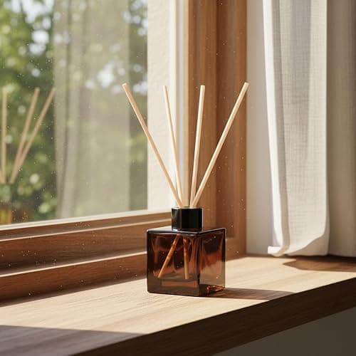 Nongcunren 100ml 2pcs Reed Diffuser Bottles,Fragrance Diffuser Empty Bottle with 20pcs Reed Sticks for Home Fragrance Accessories and Women Gift Room,Home,Bathroom Decor thumbnail 2