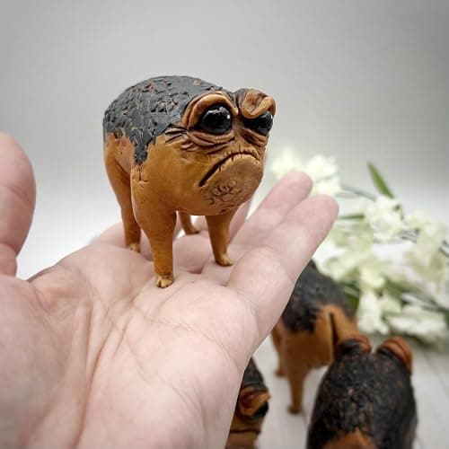 RIBJSHE Weird Queer Grumpy Frog Statue Ugly Angry Toad Statue Outdoor Garden Plant Decorations for Pots Novelty Home Office Desktop Decor Sculpture Unique Wierd Gift thumbnail 4