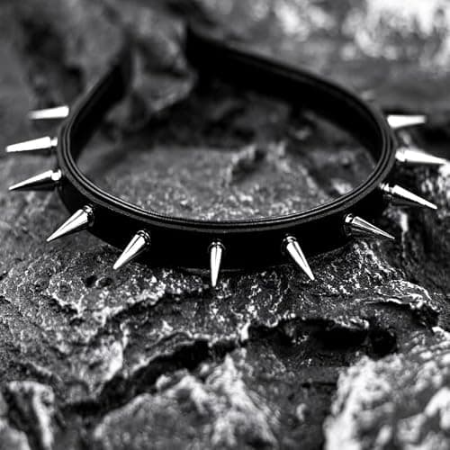 BaBakiak Spiky Leather Headband Punk, Emo Headband for Women, Spiked Punk Rock Party Accessory thumbnail 2