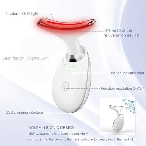 Facial Massager,7 Color LED Light Therapy for Face and Neck,Portable Beauty Skin Care Tools thumbnail 5