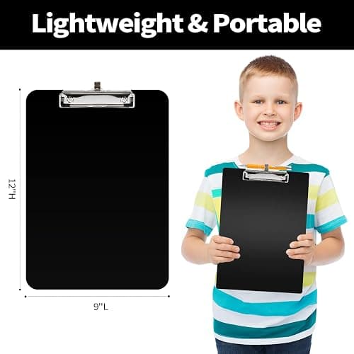 Sooez Plastic Clipboard with Pen Holder, [10% Thicker] Clip Boards 8.5x11” | with Low Profile Clip, Cute Hanging Clipboard, Standard Letter Size A4 for Women Kid Teacher, Office & School Supplies, Clear thumbnail 2