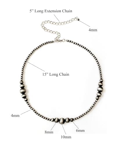 Western Style Navajo Pearl Bead Chain Chocker Necklace thumbnail 2