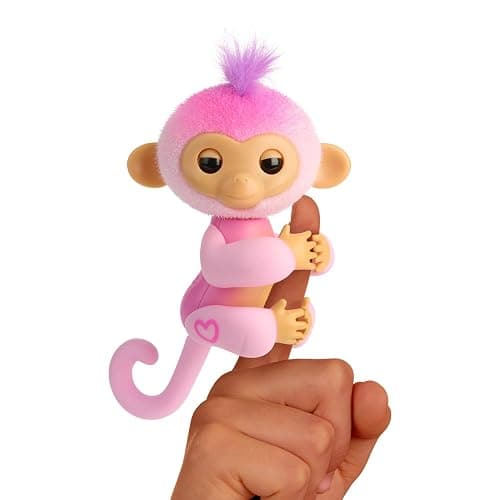 Fingerlings 2023 New Interactive Baby Monkey Reacts to Touch – 70+ Sounds & Reactions – Harmony (Pink) - Image 1