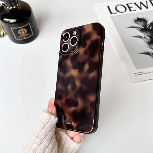 NITITOP Compatible with iPhone 15 Pro Case Cute Stylish Leopard Print Amber Aesthetic Tortoise Design for Women Girls Men Soft TPU Shockproof Protective Cover - Brown thumbnail 7