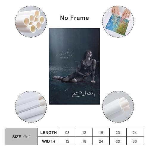 AHSKJHZZ Vintage Music Rap Singer Poster Billie Eilish Canvas Art Poster And Wall Art Picture Print Modern Family Bedroom Decor 16x24inch(40x60cm) thumbnail 2