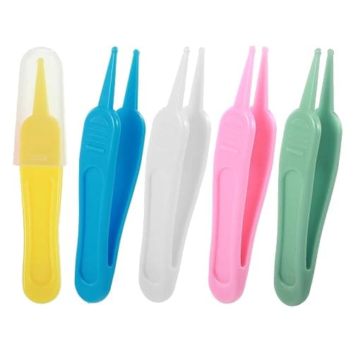 5 Pcs Nose Cleaning Tweezers, 5 Colors Baby Booger Picker with Round Head Effective Nose Picker Baby Ear Noses Navel Cleaner Clip for Babys Care - Image 1