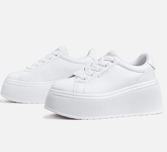 LUCKY STEP Women's Platform Fashion Sneakers Classic Wedge Canvas Casual Low Top Retro Walking Shoes thumbnail 6