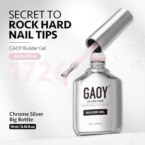 GAOY Builder Gel for Nails, 16ml Nail Strengthener in a Bottle, Nail Extension Hard Gel, Soak Off Long Lasting UV Light Cure, 1726 Baby Pink, Base Coat Top Coat Needed thumbnail 7