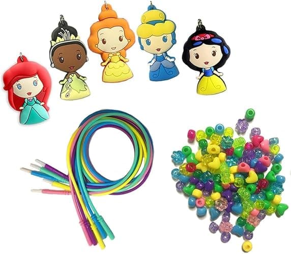 Disney Princess Necklace Activity Case – Jewelry Making Kit with Beads, Charms & Strings – Create Custom Princess Necklaces – Craft Gift for Girls Ages 3+ – Portable Storage Case Included thumbnail 6