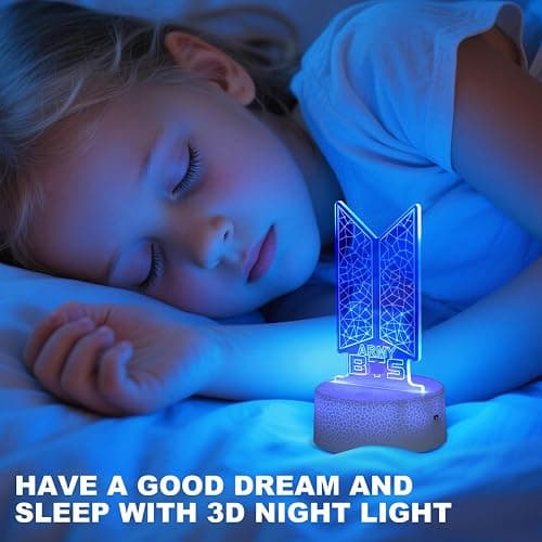 Bangtan Boys 7 Colors LED Acrylic Night Light Bedside Lamps Bedroom Home Room Decoration for Army Fans Gifts thumbnail 5