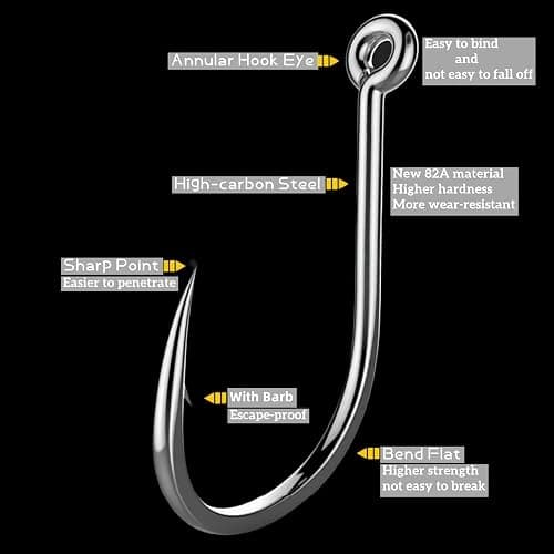 Fishing Hooks Freshwater Saltwater Fish Hooks Bulk Fishing Hooks Set Worm Catfish Hooks Fish Gear Equipment Supplies thumbnail 5