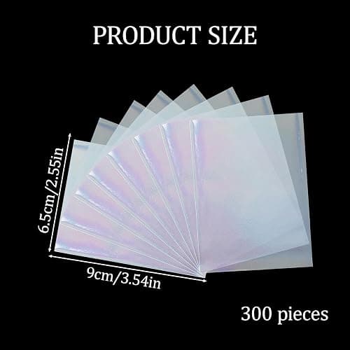 VZYUVY 300PCS Kpop Photocard Sleeves, 65x90mm Transparent Holographic Card Sleeves thumbnail 3