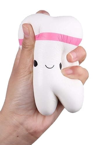 Anboor 4.4" Squishies Jumbo Kawaii Teeth Slow Rising Squishys Tooth Toy for Kids Soft Scented Stress Relief Cute Squeeze Squish Toy Dentist 1 Pcs Color Random thumbnail 2
