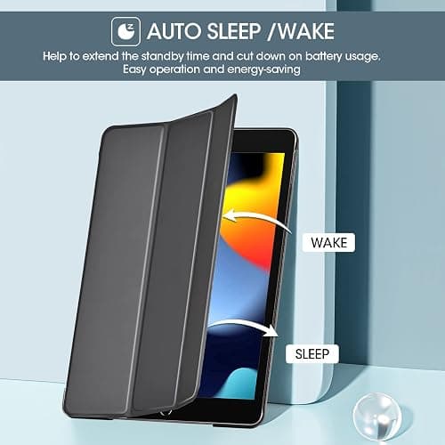 ProCase for iPad 9th/ 8th/ 7th Generation Case 10.2 Inch, Black | 10.2 iPad Case 9th/ 8th/ 7th Gen Cover (2021/2020/2019), Slim Smart Cover With Translucent Hard Shell Back, Auto Sleep/Wake thumbnail 5