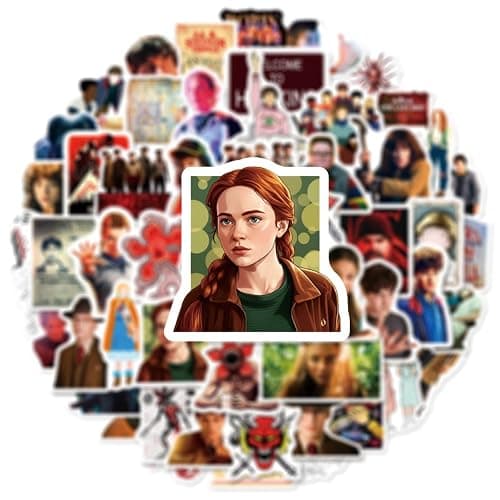 JCQAYB 54pcs Cartoon Stranger Things 5 Stickers Pack,Waterproof Vinyl Stickers for Adult Teen Girl Laptop Skateboard Bike Guitar Water Bottle Travel Case Helmet Notebook Scrapbook thumbnail 4