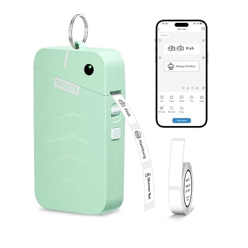 ORGSTA S001 Etikettendrucker Selbstklebend Etikettiergerät Bluetooth 2000 mAh Etikettiermaschinen Beschriftungsgerät Ettikettiergeraet Label Printer Sticker Maker Weihnachten - Image 1