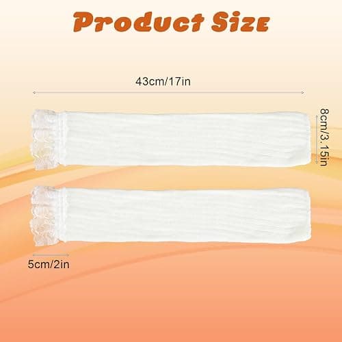 FdcLixuvol White Arm Warmers for Long Sleeve Fingerless Y2K Arm Warmers Knitted Lace Arms Sleeves Cool Girls Arms Covers White Long Goth Fingerless Sleeve for Women thumbnail 2