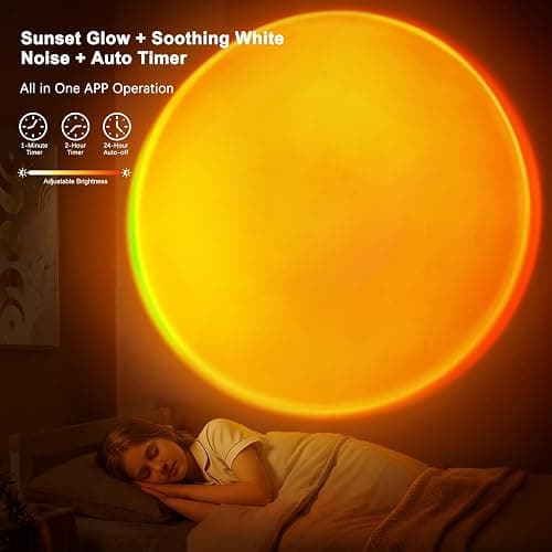 Sunset Lamp, Sun Light Projector for Aesthetic Room Decor,RGB Color Changing Night Light Mood Lighting for Bedroom,Gifts for Girl Kid Adults, 360°Rotation LED Light for Party TikTok Live Photography thumbnail 4