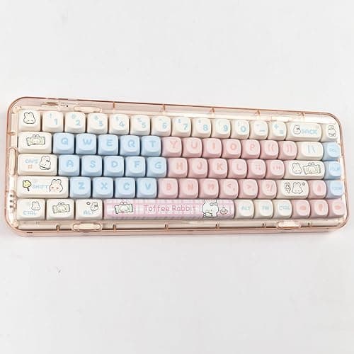 Sumgsn Pink PBT Keycaps MOA Profile Cute Keycap Set 139 Keys Milk Candy Rabbit DYE-SYB Keycap for Mx Cherry Mechanical Keyboard 61/64/84/87/104/108 Layout thumbnail 3