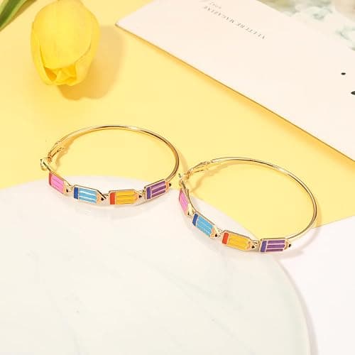 BVGA Teacher Earrings for Women Book Pencil Hoop Earrings Teacher Jewelry Appreciation Gifts Back to School Outfits Accessories thumbnail 7