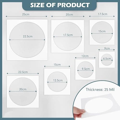 Teling 14 Pieces Large Stencil for Painting on Wood Plastic 5 Point Template Paint Stencils for Fabric Walls Arts Paper Home Decoration(Circle) thumbnail 3
