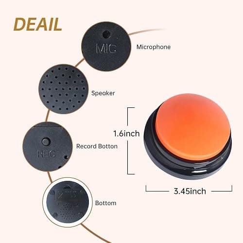 Artist Unknown 4 Color Voice Recording Button, Dog Buttons for Communication Pet Training Buzzer, 30 Second Record & Playback, Funny Gift for Study Office Home - 4 Color Packs thumbnail 2
