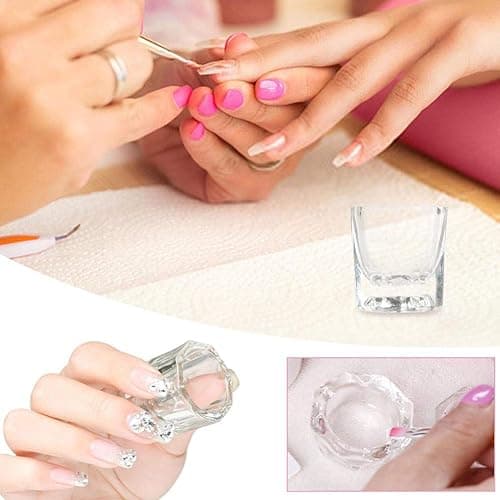 Bulex 2 Pack Dappen Dish Cups for Nail Art Acrylic Liquid - Clear Glass Nail Monomer Liquid Bowl Dampen Dish Acrylic Powder Holder, Acrylic Glass Jar for Nails thumbnail 8